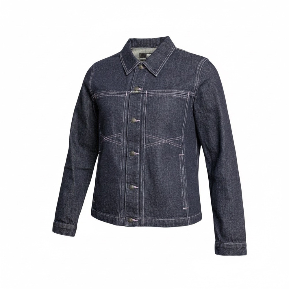 MARITHE FRANCOIS GIRBAUD Vintage Womens XL Berry Denim X-Frame Jeans‎ Jacket